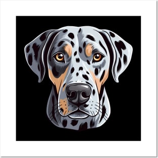 Catahoula Leopard Dog Face Cute Cartoon Puppy Lover Posters and Art
